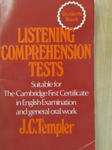 J. C. Templer - Listening Comprehension Tests - Students' Book [antikvár]