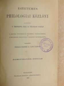 Asztalos Lajos - Egyetemes Philologiai Közlöny 1912. [antikvár]