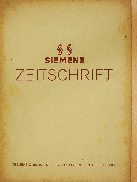 M. Kornetzki - Siemens Zeitschrift Okt./Dez. 1942 [antikvár]