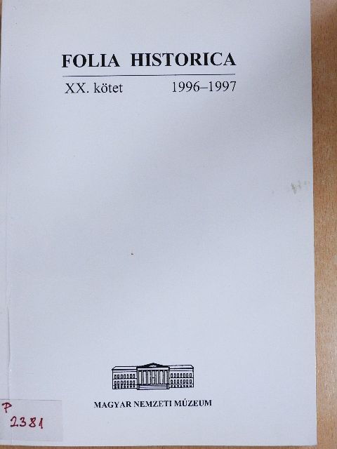 Aczél Eszter - Folia Historica XX. [antikvár]