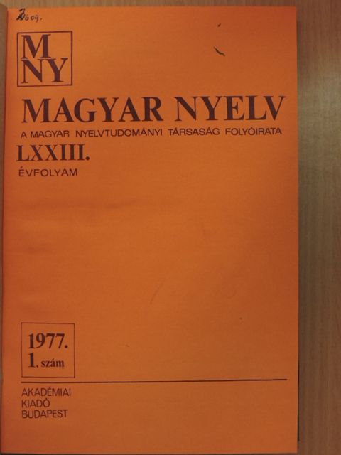 A. Kövesi Magda - Magyar Nyelv 1977/1-4. [antikvár]