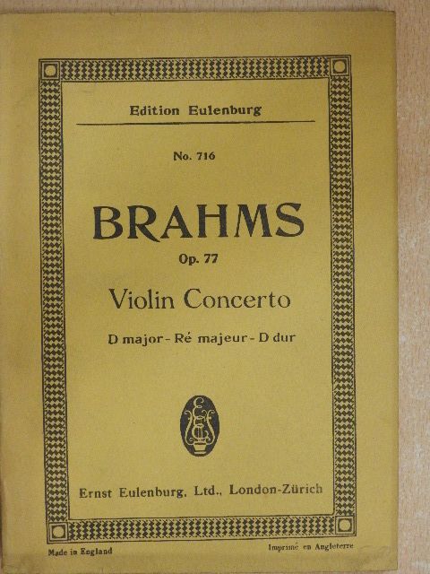 Johannes Brahms - Concerto D major [antikvár]