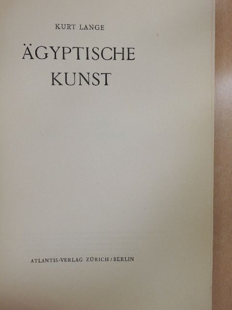 Kurt Lange - Ägyptische kunst [antikvár]