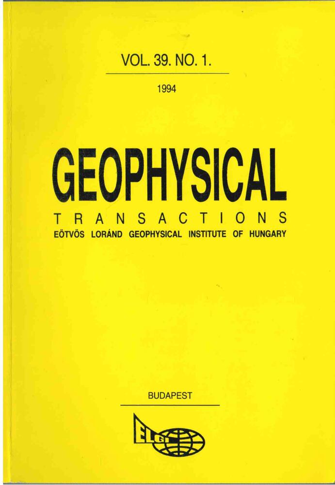 Hegybíró Zsuzsanna - Geophysical Transactions vol. 39. no. 1. [antikvár]