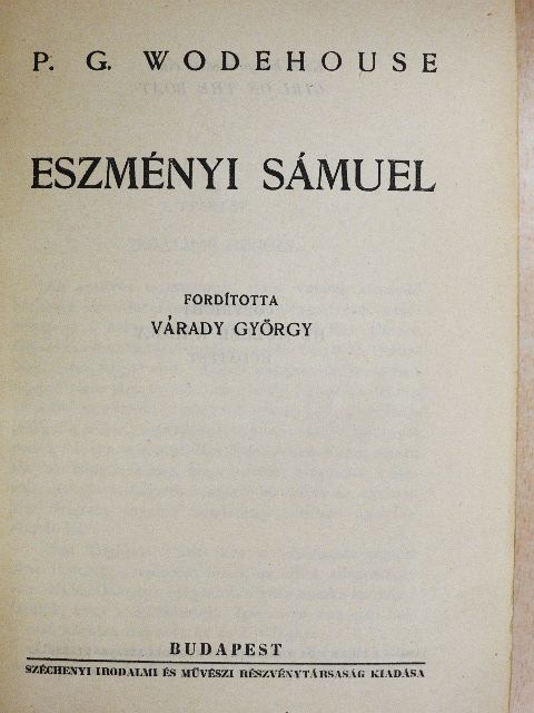 P. G. Wodehouse - Eszményi Sámuel [antikvár]