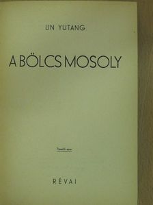 Lin Yutang - A bölcs mosoly [antikvár]