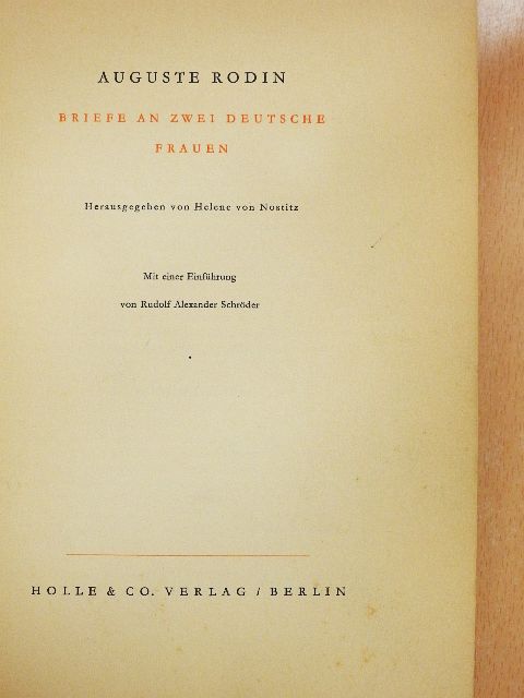 Auguste Rodin - Briefe an zwei Deutsche Frauen [antikvár]