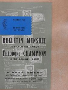 Bulletin mensuel de l'ancienne maison Théodore Champion 25 Mars 1967 [antikvár]
