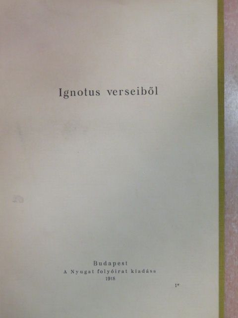Ignotus - Ignotus verseiből [antikvár]