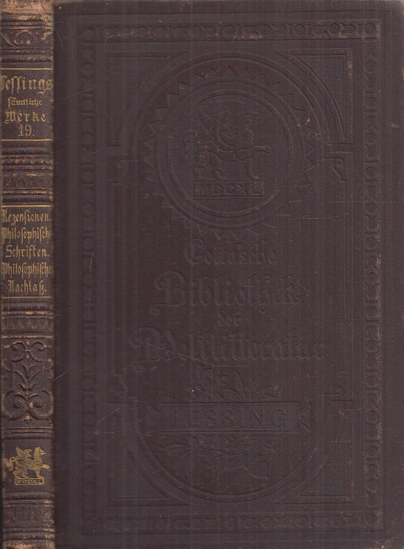 Lessing, Gotthold Ephraim - Lessings sämtliche Werke 19. [antikvár]