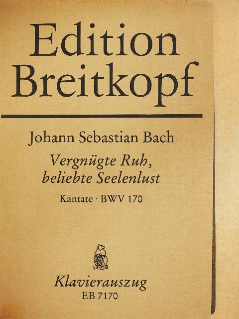 Johann Sebastian Bach - Kantate BWV 170-179. [antikvár]