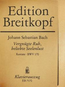 Johann Sebastian Bach - Kantate BWV 170-179. [antikvár]