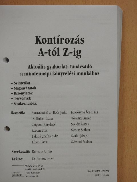 Baracskainé Dr. Boór Judit - Kontírozás A-tól Z-ig - Floppyval és CD-vel [antikvár]
