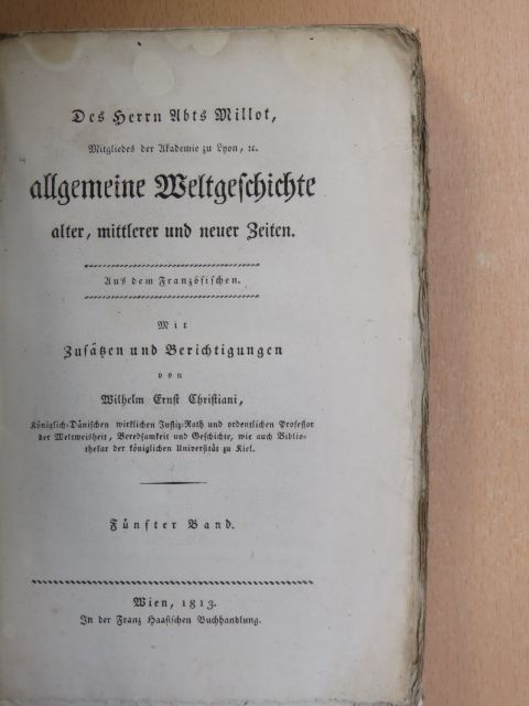 Millot - Allgemeine Weltgeschichte V. (gótbetűs) [antikvár]