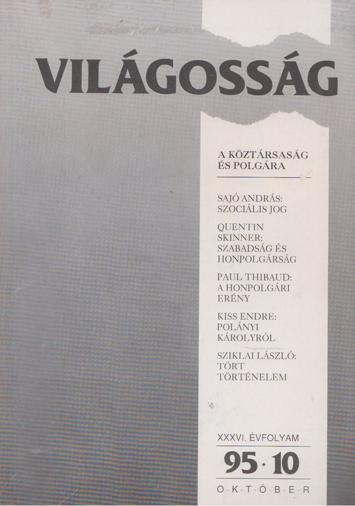 PAPP GÁBOR - Világosság 1995/10 [antikvár]