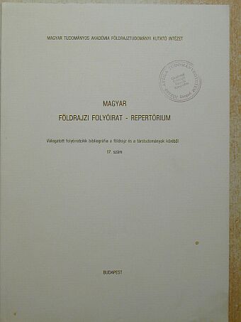 Magyar földrajzi folyóirat - Repertórium [antikvár]