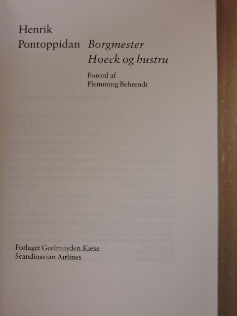 Henrik Pontoppidan - Borgmester Hoeck og hustru/Burgomaster Hoeck and his Wife [antikvár]