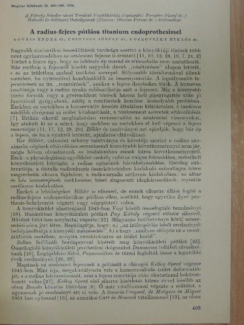Dr. Kovács Endre - A radius-fejecs pótlása titanium endoprothesissel (dedikált példány) [antikvár]