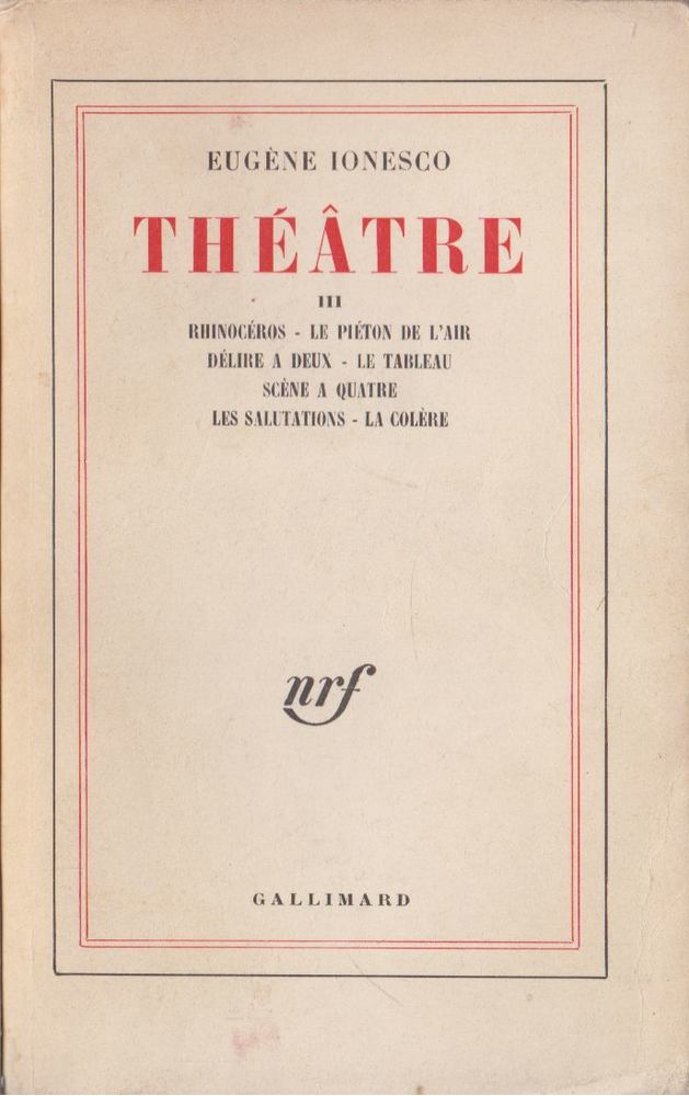 IONESCO, EUGÉNE - Théatre III. [antikvár]