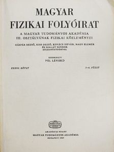 Bérces György - Magyar Fizikai Folyóirat XXXIII. kötet 5-6. füzet [antikvár]