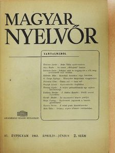 Beke Ödön - Magyar Nyelvőr 1963. április-június [antikvár]