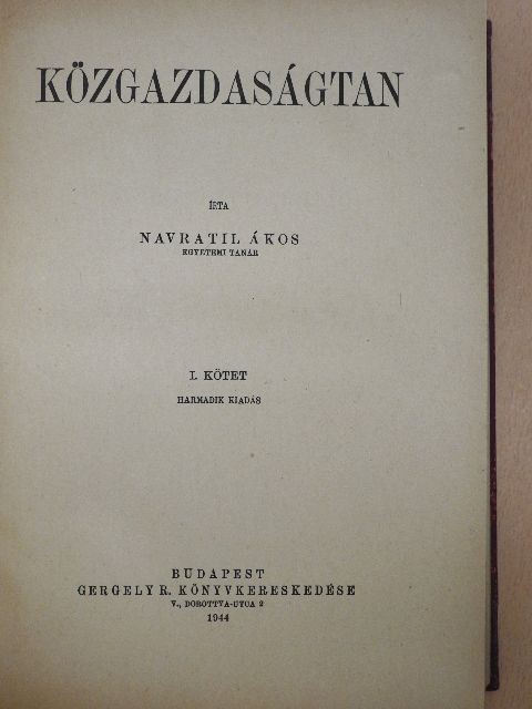 Navratil Ákos - Közgazdaságtan I-II. [antikvár]
