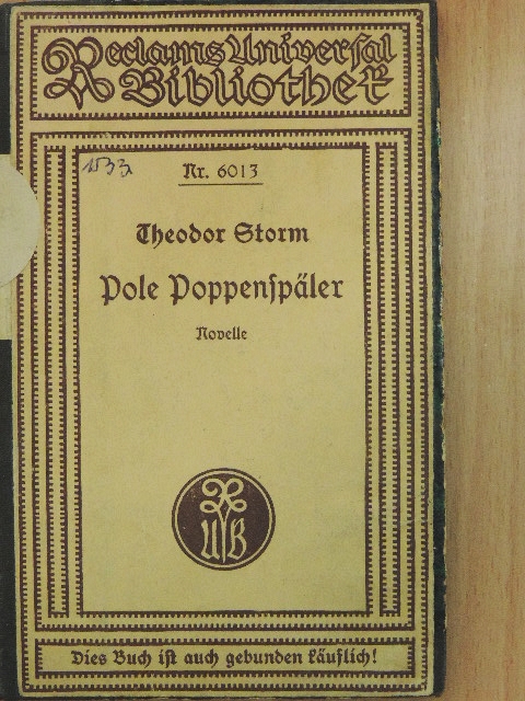 Theodor Storm - Pole Poppenspäler (gótbetűs) [antikvár]