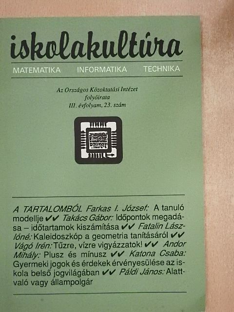 Andor Mihály - Iskolakultúra 1993/23. [antikvár]