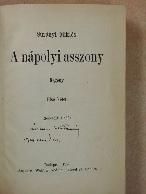 Surányi Miklós - A nápolyi asszony I-II. [antikvár]