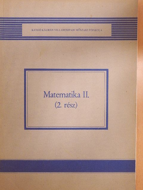 Dr. Dömötör Gábor - Matematika II./2. [antikvár]