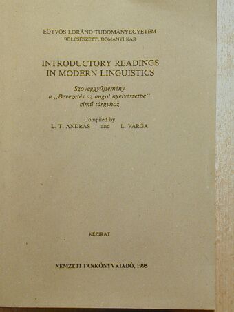 L. Varga - Introductory readings in modern linguistics [antikvár]