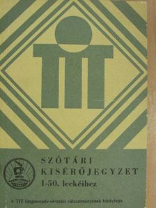 Szótári kísérőjegyzet [antikvár]
