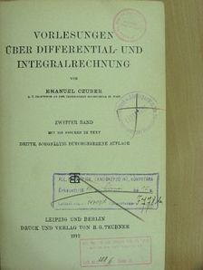 Emanuel Czuber - Vorlesungen über Differential- und Integralrechnung II. [antikvár]