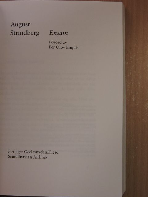 August Strindberg - Ensam/Alone [antikvár]