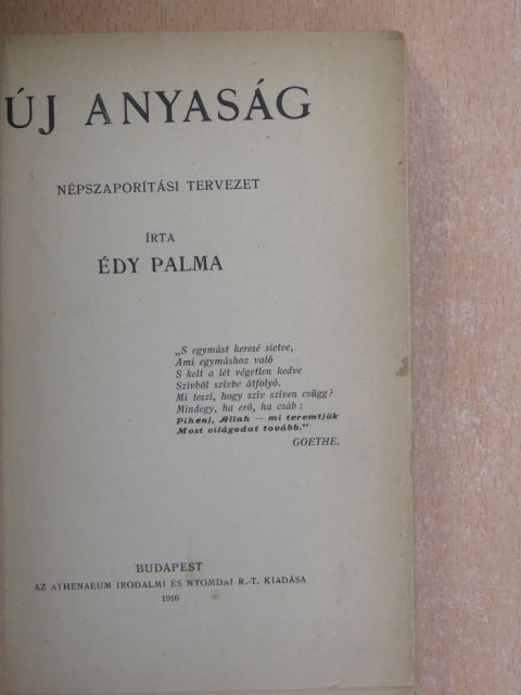 Édy Palma - Új anyaság [antikvár]