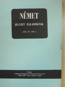Timár József - Német jegyzet haladóknak (III.-IV. félév) [antikvár]