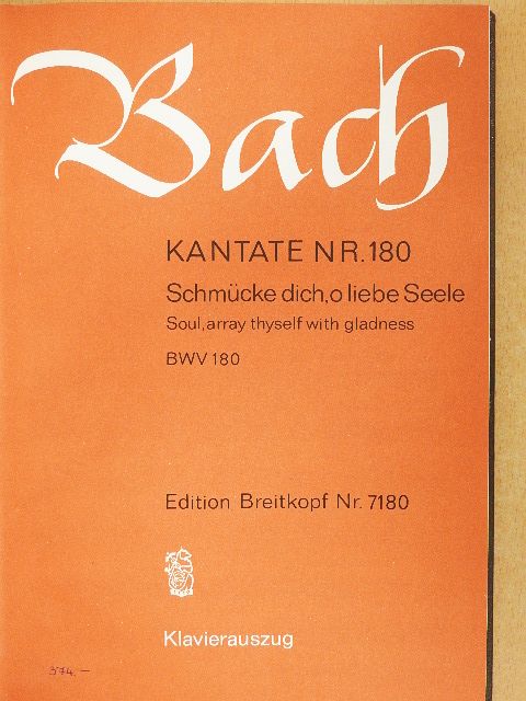 Johann Sebastian Bach - Kantate BWV 180-188. [antikvár]