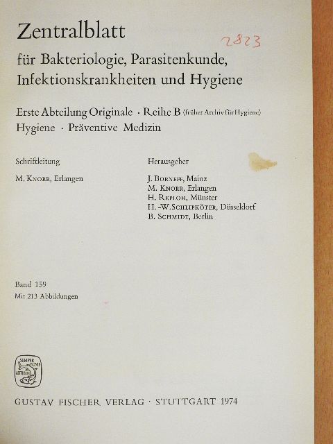 Zentralblatt für Bakteriologie, Parasitenkunde, Infektionskrankheiten und Hygiene 159 [antikvár]