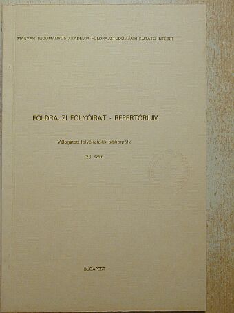 Földrajzi folyóirat - Repertórium [antikvár]