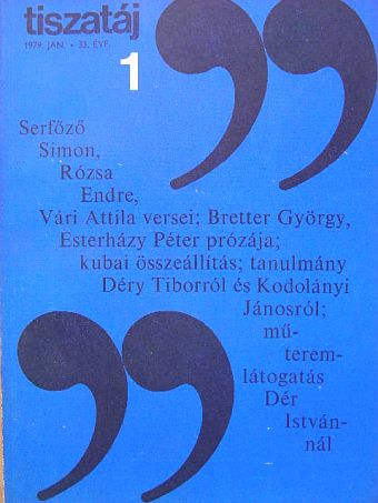 Alföldy Jenő - Tiszatáj 1979. január [antikvár]