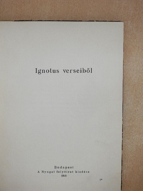 Ignotus - Ignotus verseiből [antikvár]