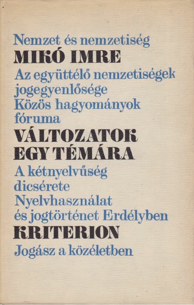 Mikó Imre - Változatok egy témára [antikvár]