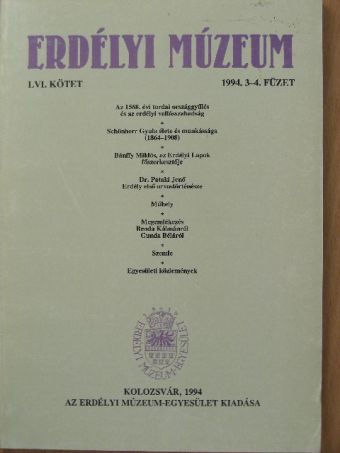 Balogh Béla - Erdélyi Múzeum 1994/3-4. [antikvár]