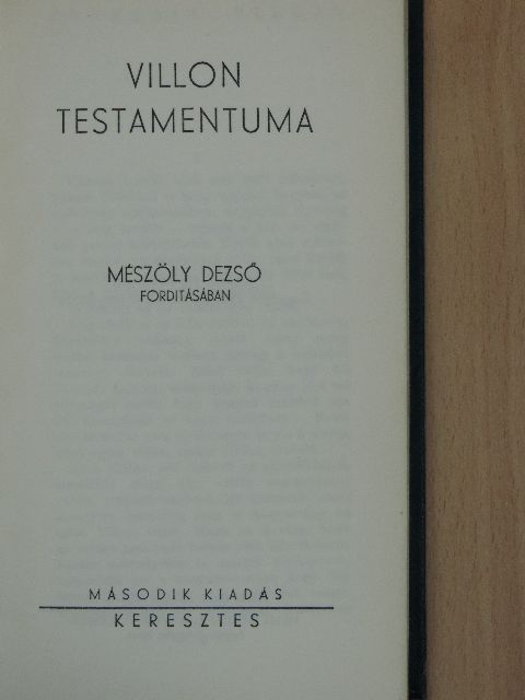 Francois Villon - Villon testamentuma [antikvár]
