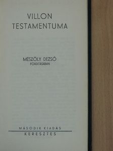 Francois Villon - Villon testamentuma [antikvár]