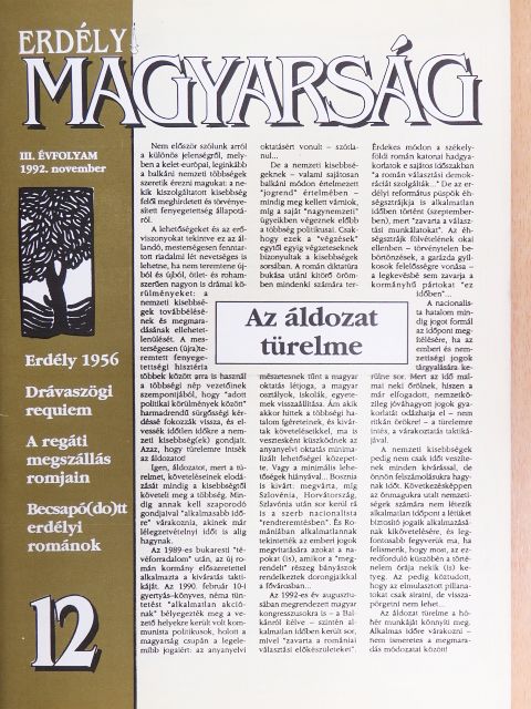 Beke György - Erdélyi Magyarság 1992. november [antikvár]