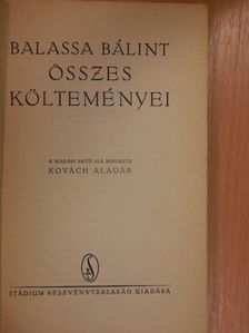 Balassa Bálint - Balassa Bálint összes költeményei [antikvár]