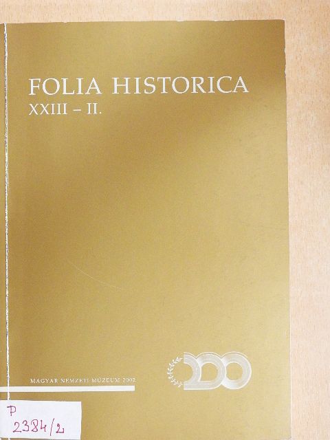 Baják László - Folia Historica XXIII/II. [antikvár]
