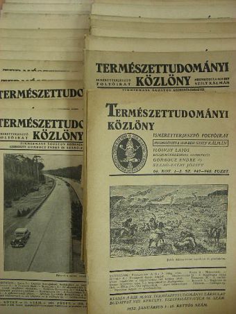 Természettudományi Közlöny 1932., 1937-1940., 1944. (vegyes számok) (31 db) [antikvár]