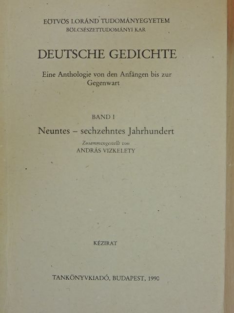 Christoph von Schallenberg - Deutsche Gedichte I. [antikvár]